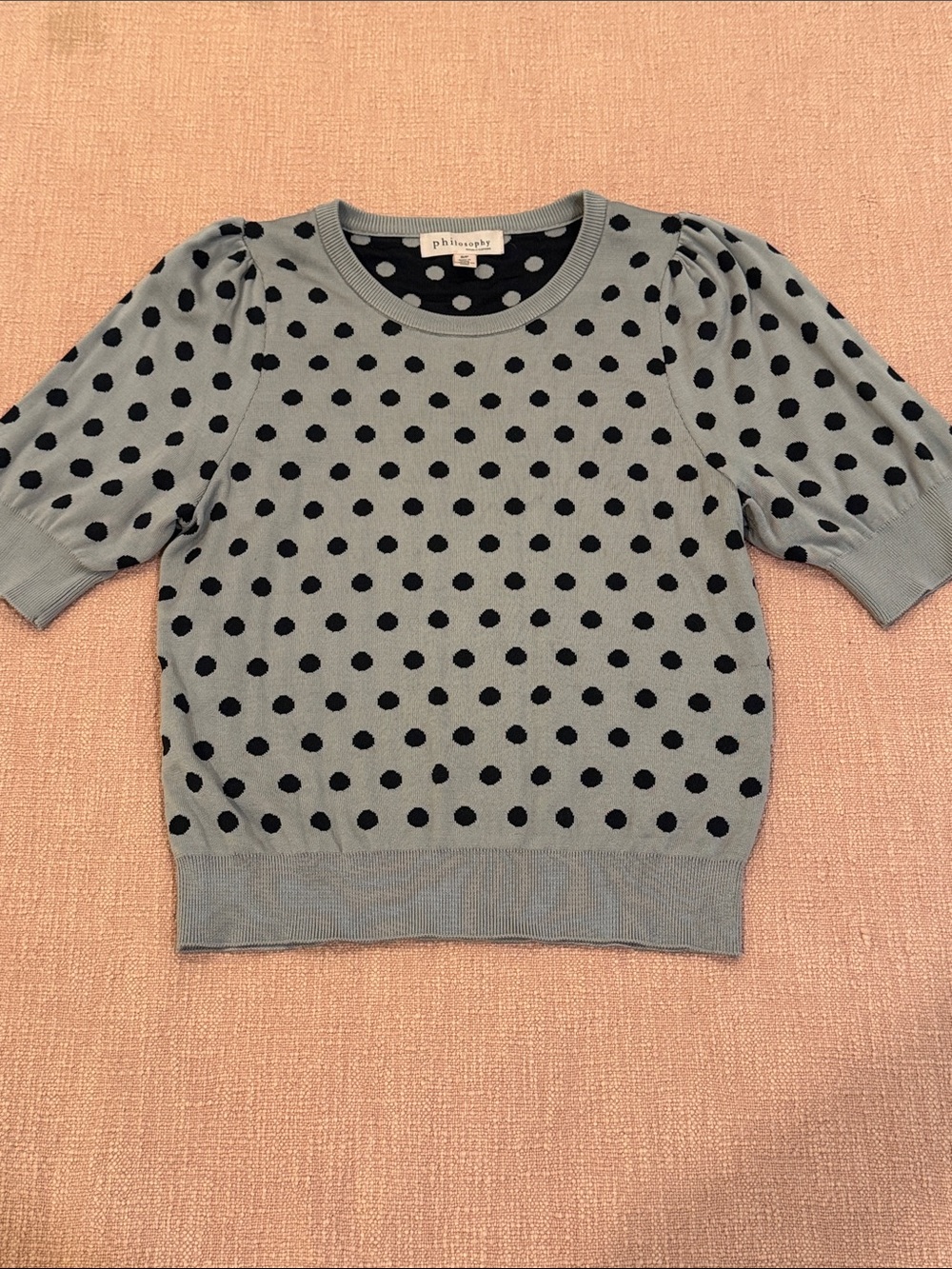 Philosophy small wm’s  gray black polka dots crewneck Sweater